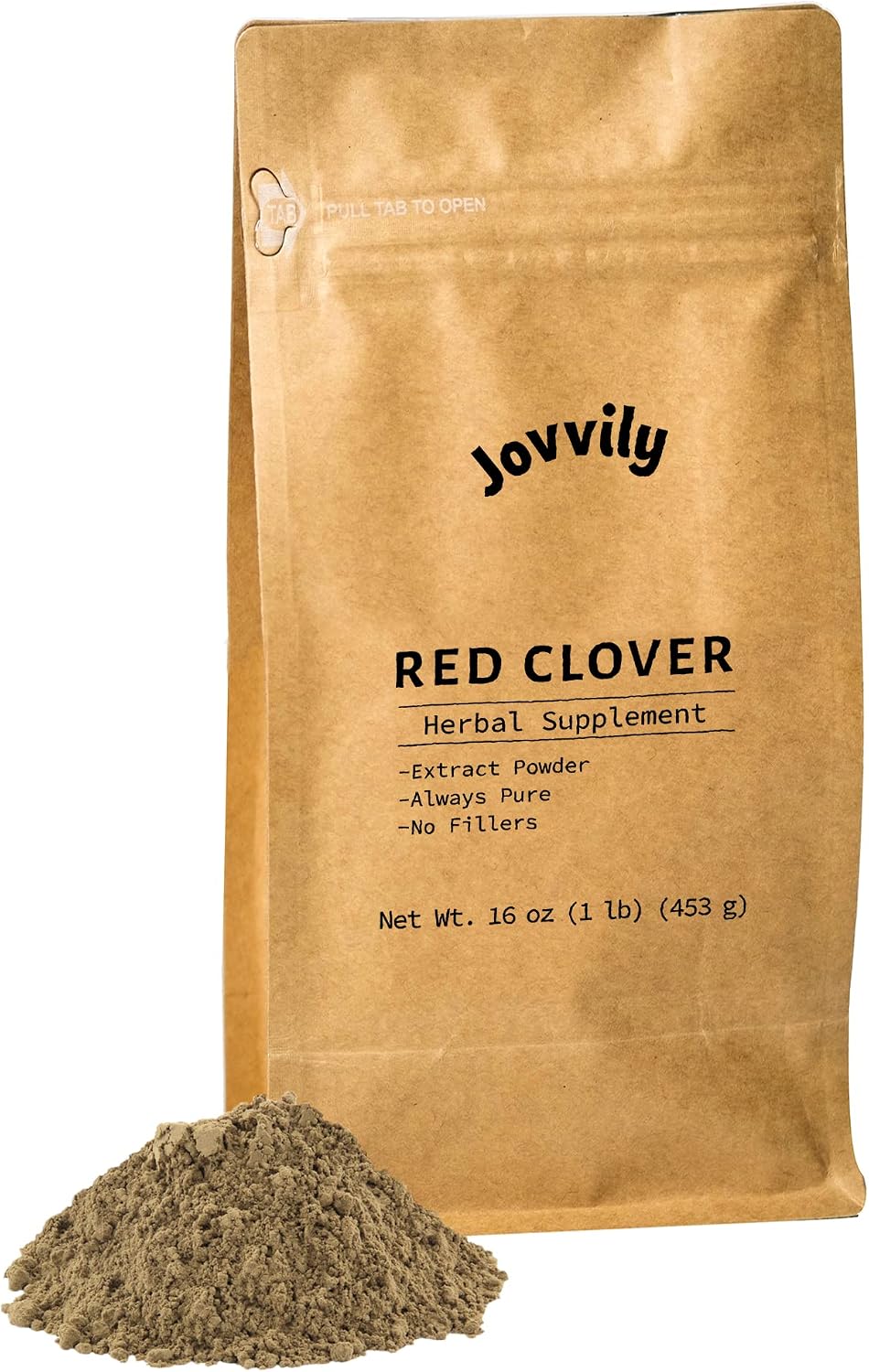 Jovvily Red Clover Herb Powder – 454 g – Pure Herbal Supplement, No Additives - görsel 1