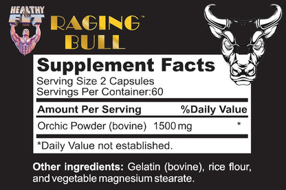 Healthy 'N Fit Raging Bull Mega Orchic - 120 Capsules (40 Day Supply) Premium Raw Orchic Glandular