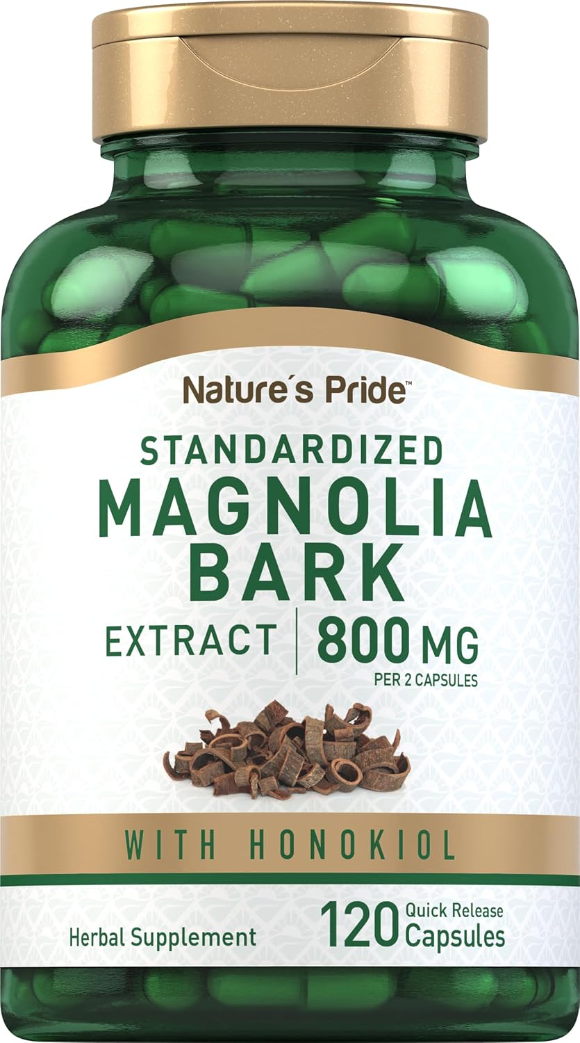 Piping Rock Magnolia Bark Extract 800mg | 120 Capsules | Standardised Herbal Supplement | with Honokiol | Non-GMO, Gluten-free - görsel 1