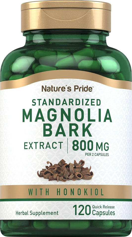 Piping Rock Magnolia Bark Extract 800mg | 120 Capsules | Standardised Herbal Supplement | with Honokiol | Non-GMO, Gluten-free