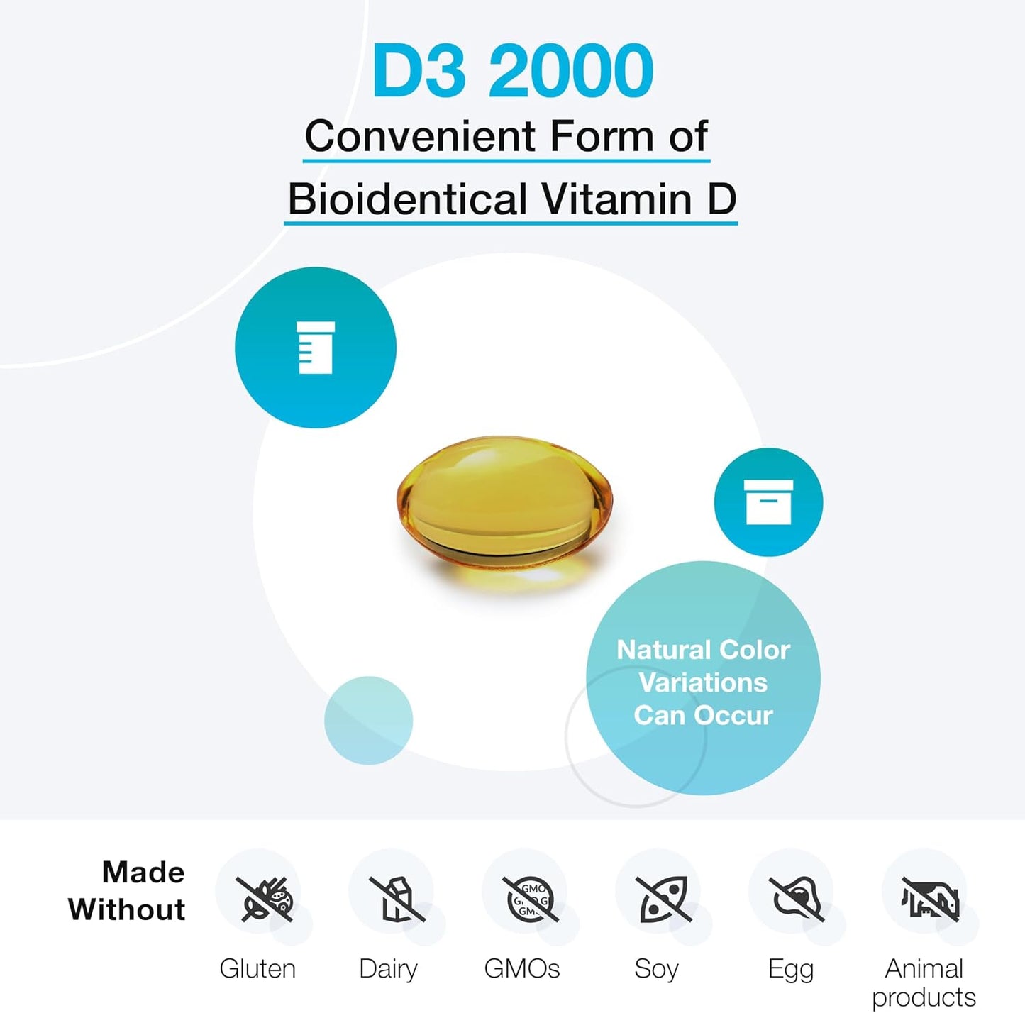 XYMOGEN D3 2000 - Bio-available Vitamin D3 2000 IU (50 mcg) - High Strength Vitamin D Supplement for Immune, Bone and Heart Health Support - 120 Softgels - görsel 4