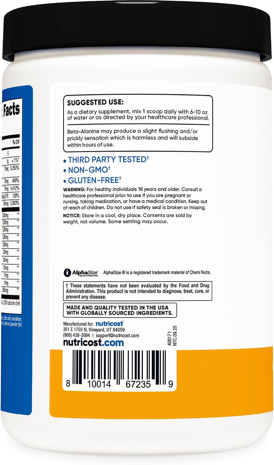 Nutricost Stim-Free Pre-Workout, 30 Servings (Peach Mango) - Caffeine-Free, Stimulant-Free, Non-GMO, Gluten-Free - görsel 4