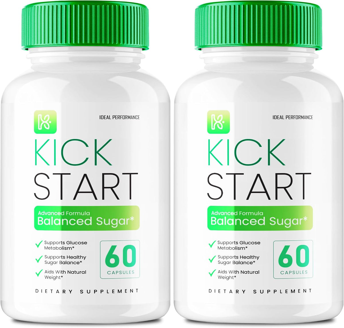IDEAL PERFORMANCE Kick Start Capsules - Balanced Blood Sugar Supplement & Glyco Optimiser (2 Pack) - görsel 1