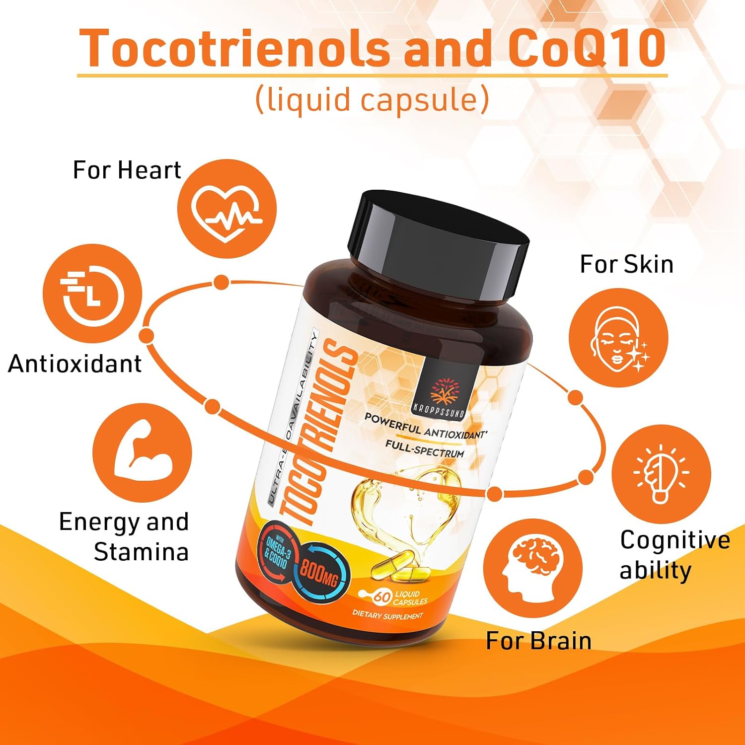 Kroppssund Tocotrienols 800mg Food Supplement – 60 Liquid Capsules - görsel 2
