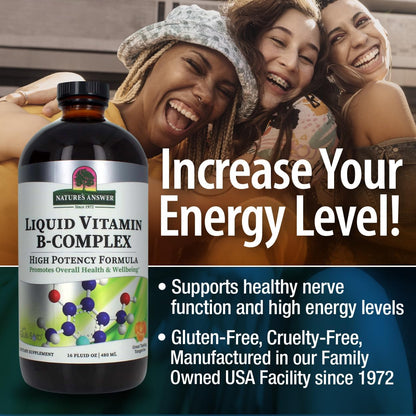 Nature's Answer Liquid Vitamin B-Complex, All-Natural Tangerine Flavour, 473 ml