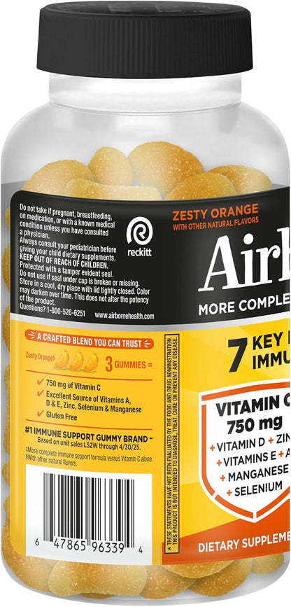 Airborne Immune Support Gummies, Zesty Orange, 63 Gummies