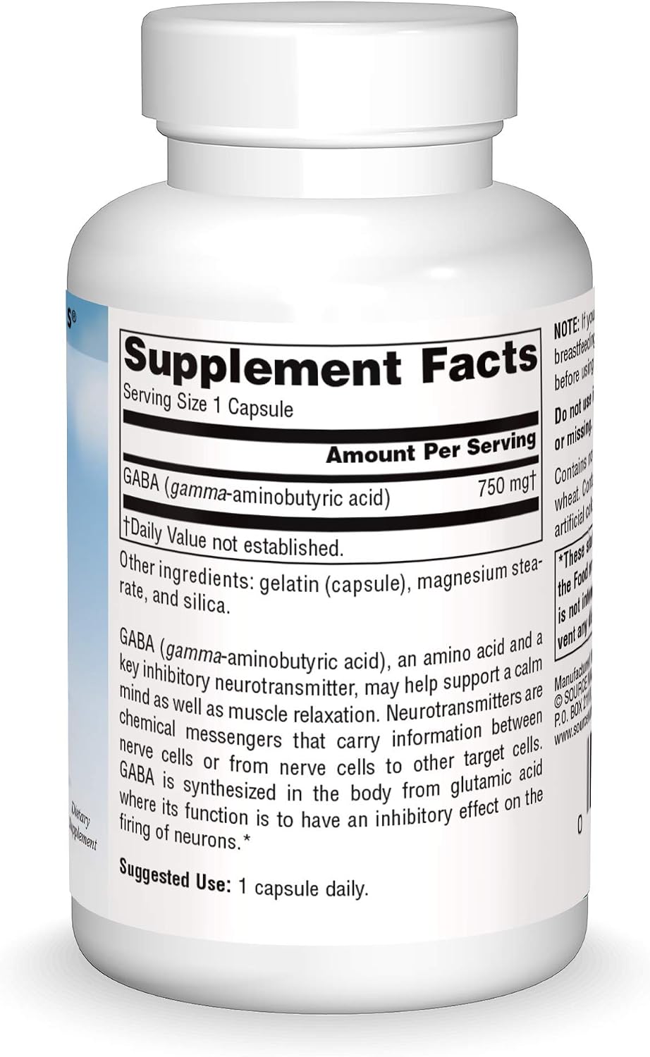 Source Naturals Serene Science GABA, for a Calm Mind, 750mg – 45 Capsules - görsel 3