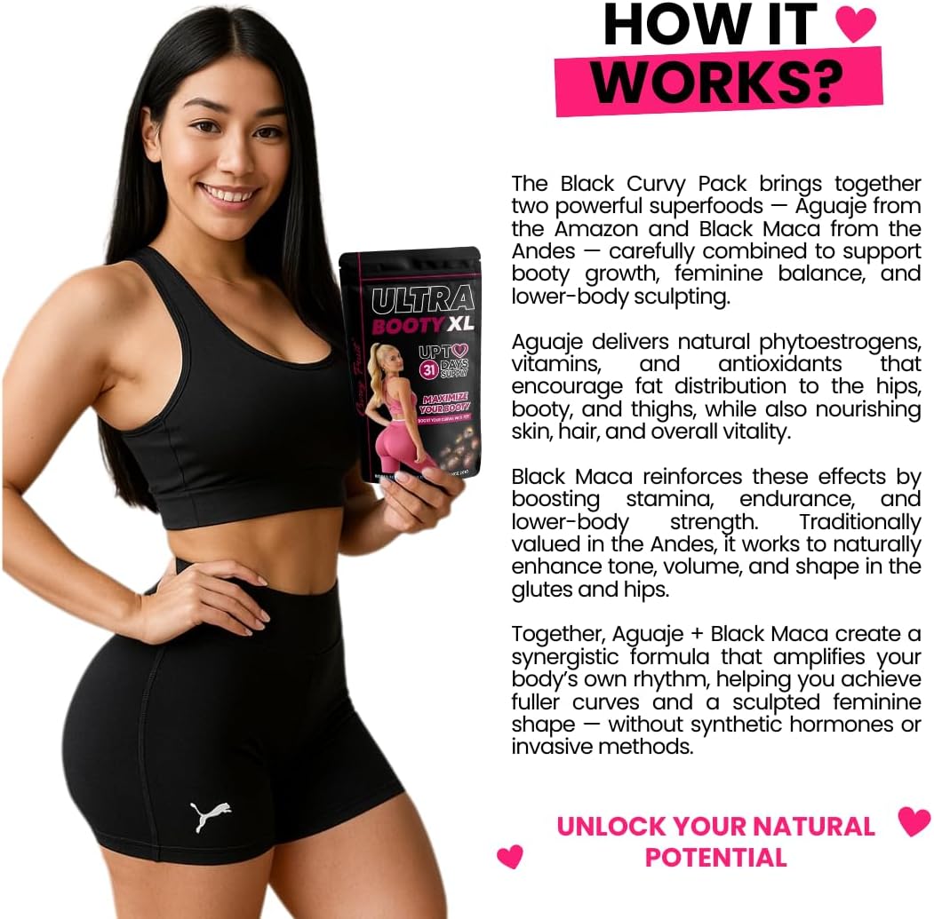 Curvy Fruit Maximise Your Bottom Growth - Aguaje & Black Maca Root Powder (139 g, 31-Day Supply) - görsel 3