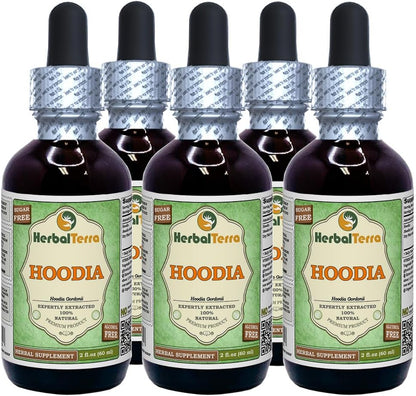 Hoodia Gordonii Tincture - Dried Plant Liquid Extract (5 x 60 ml)