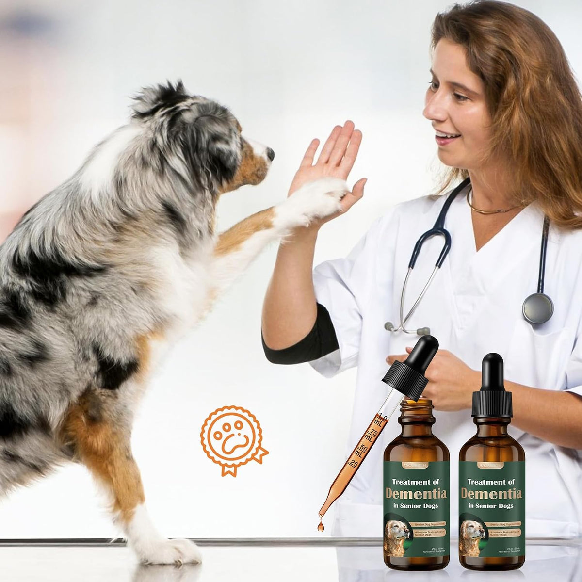 WOMRICH Senior Dog Brain Health Supplement with Mushrooms - 59 ml - görsel 4