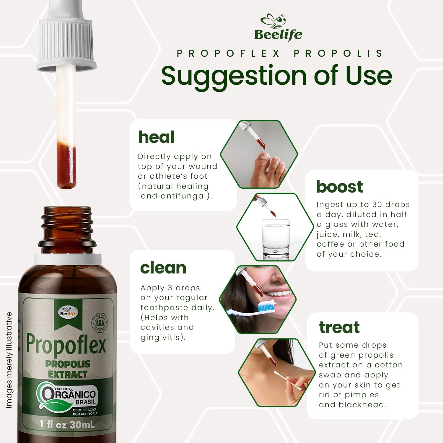 Beelife Propoflex Organic Green Propolis Extract - High in Artepillin-C, Rich in Antioxidants, 1 Fl Oz (28 ml) - görsel 4