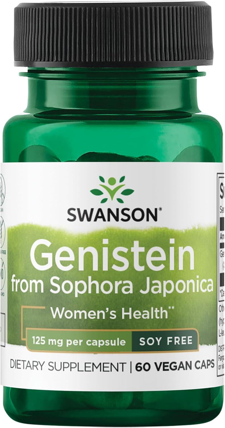 Swanson Soya-Free Genistein 125 mg – Bone & Heart Support (60 Vegan Capsules) - görsel 1