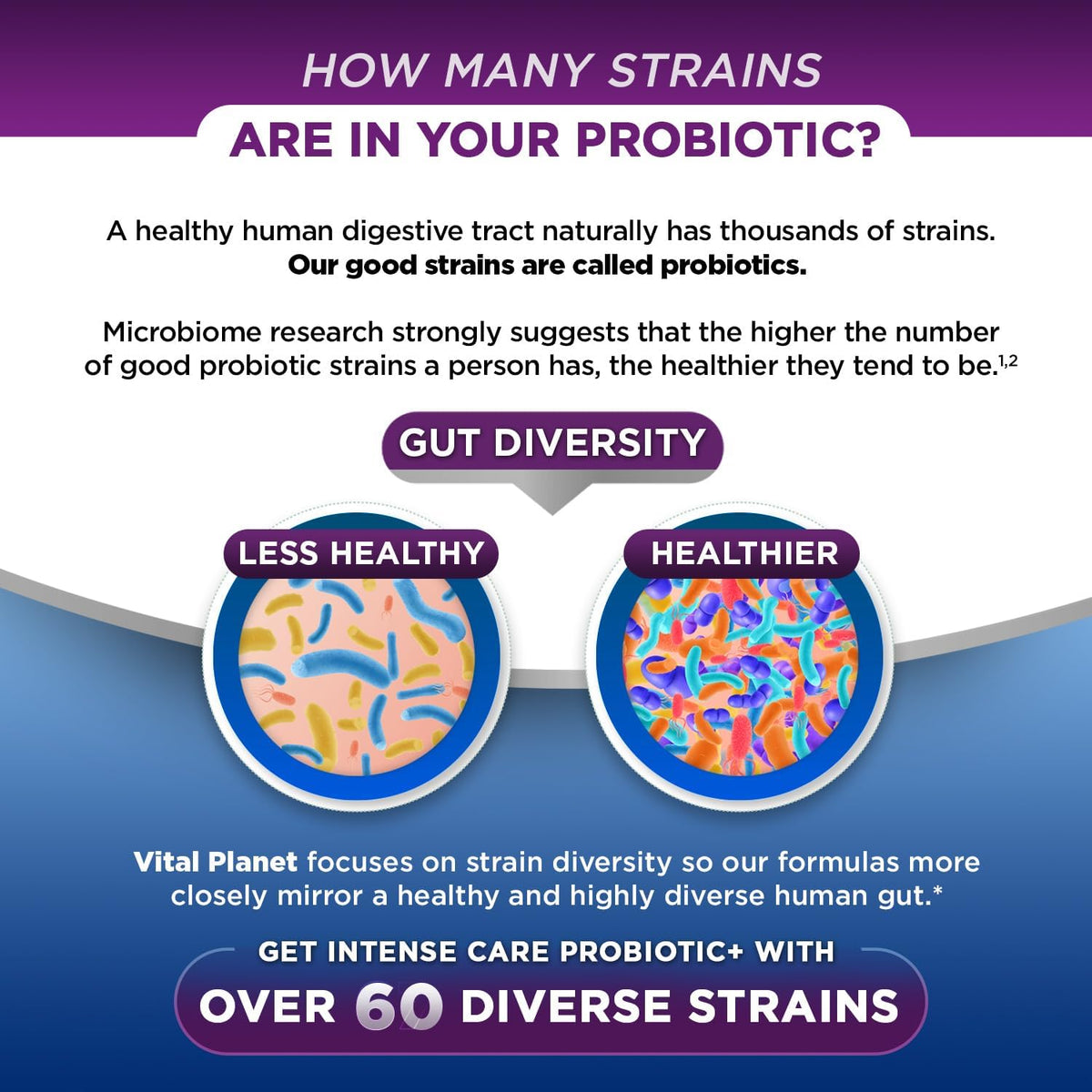 Vital Planet - Intense Care Brain & Mood Probiotics, 65 Billion CFU, 67 Strains, 30 Capsules - görsel 4