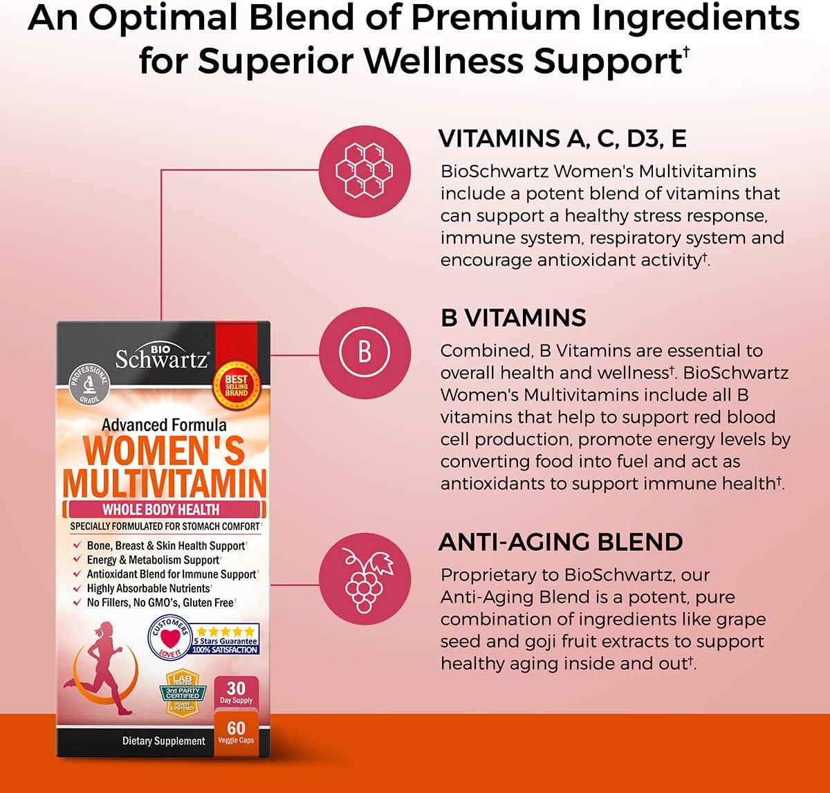 BioSchwartz Women’s Multivitamin with Vitamin D3 – 60 Tablets - görsel 3