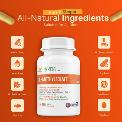 INVITA L-Methylfolate 5mg – 90 Capsules