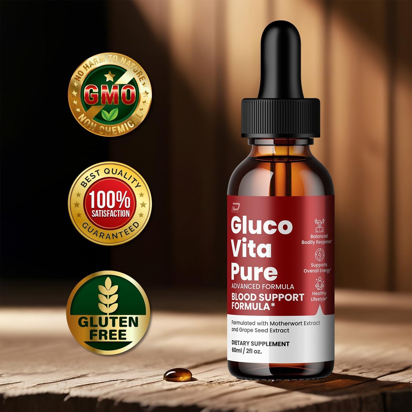 Gluco Vita Pure Drops - All-Natural Liquid Supplement, Extra Strength, Triple Pack - görsel 3