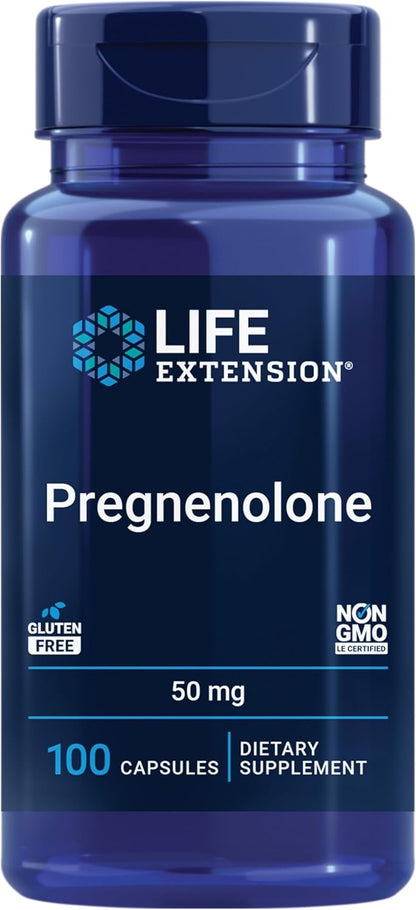 Life Extension Pregnenolone - Neurohormone for Memory and Brain Health - 100 Capsules