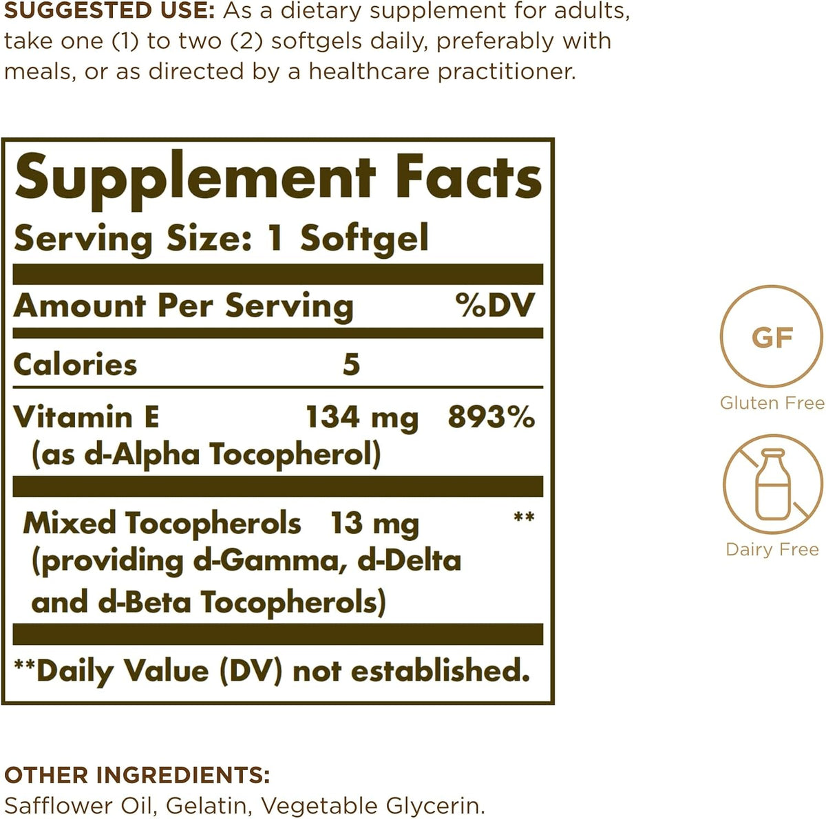 Solgar Vitamin E 200 IU – 100 Softgels – Natural Antioxidant & Immune Support - görsel 2