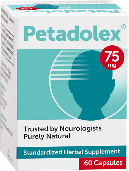 Petadolex Migraine Support - Patented PA-Free Butterbur Root Extract, 75mg, 60 Capsules