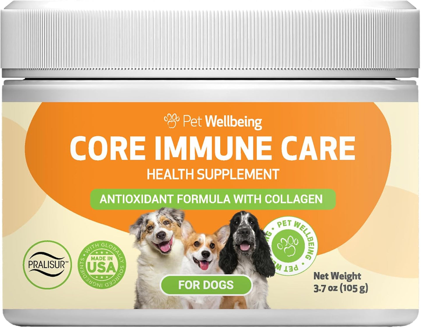 Pet Wellbeing Core Immune Care for Dogs - Daily Antioxidant Support Powder (105g) - görsel 1