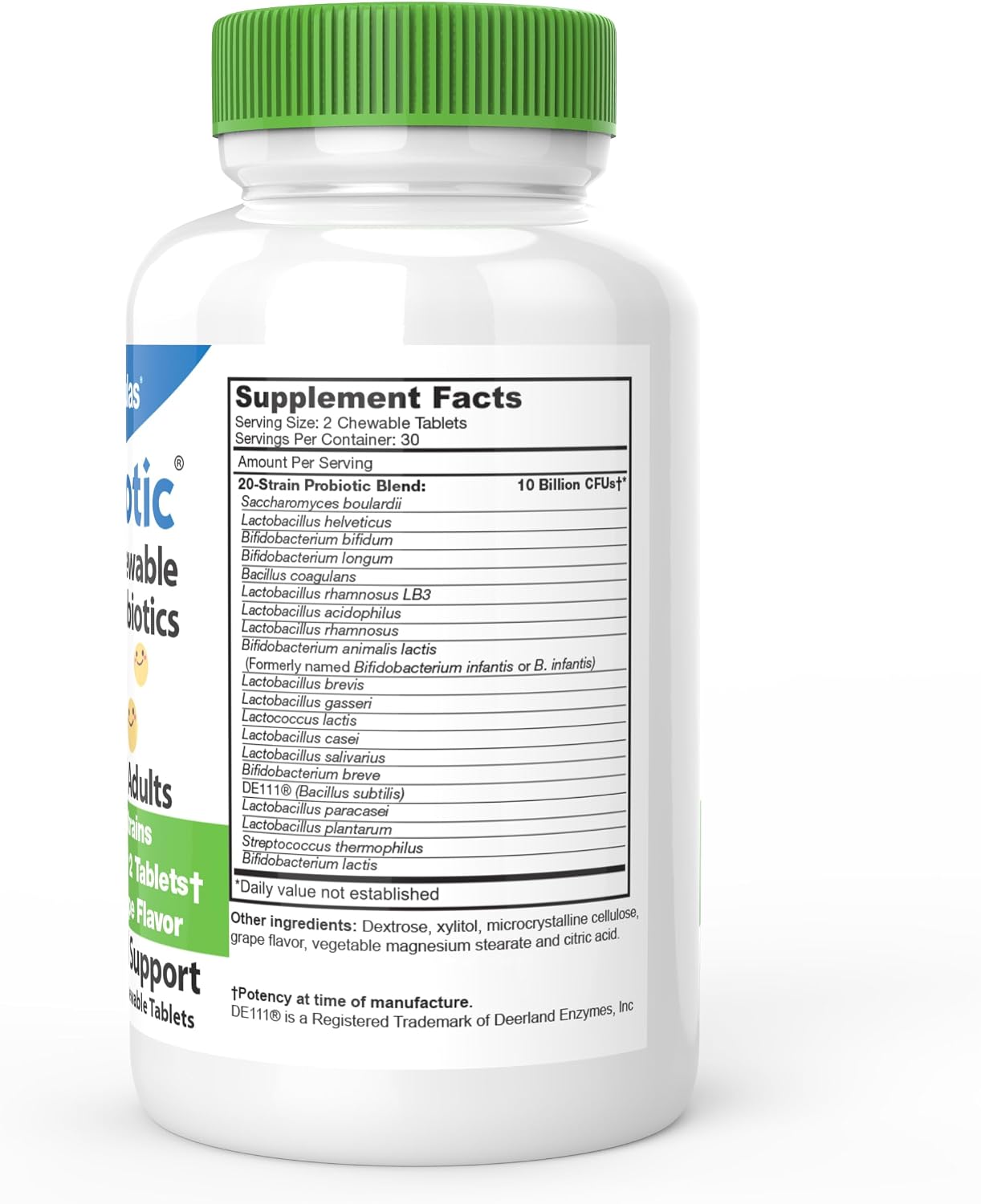 DrFormulas Chewable Probiotics for Kids & Adults - Oral Health, Bad Breath, Digestion - 20 Strains, 60 Chews - görsel 2