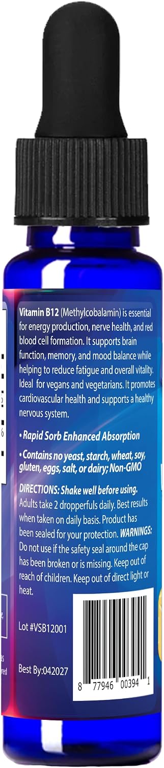 Dr's Advantage Liquid Vitamin B12, 59 ml (3000 mcg) – Sublingual Methylcobalamin Drops for Energy and Metabolism support - görsel 5