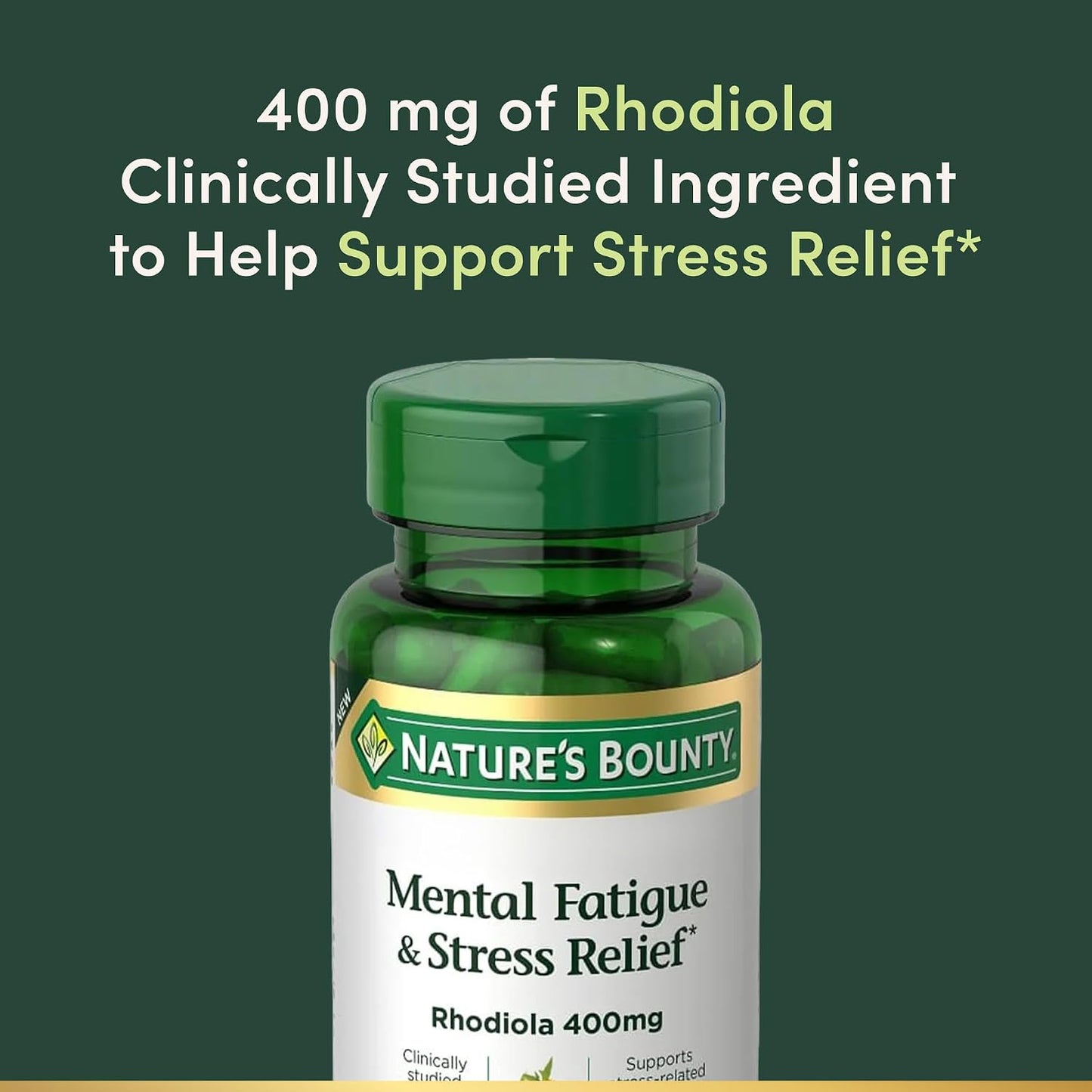 Nature's Bounty Rhodiola 400 mg, 30 Capsules – Mental Fatigue & Stress Support - görsel 3