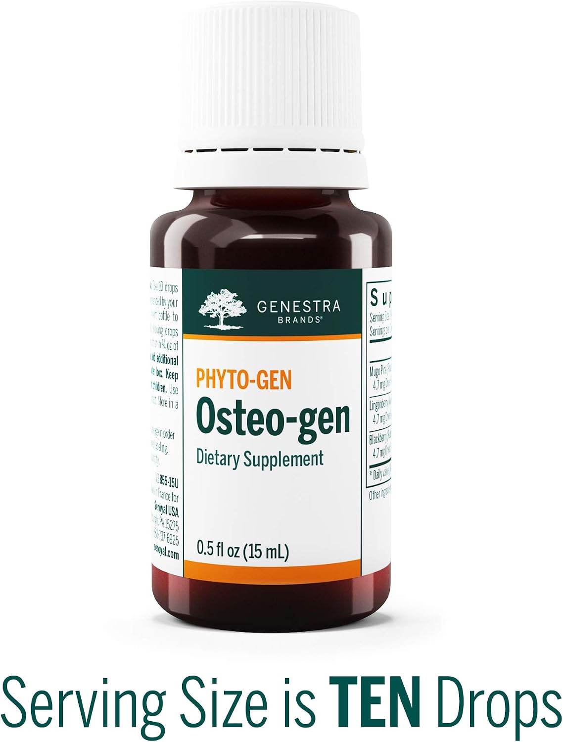 Genestra Brands Osteo-gen: Mugo Pine, Lingonberry, and BlackBerry Herbal Supplement (15 ml) - görsel 3