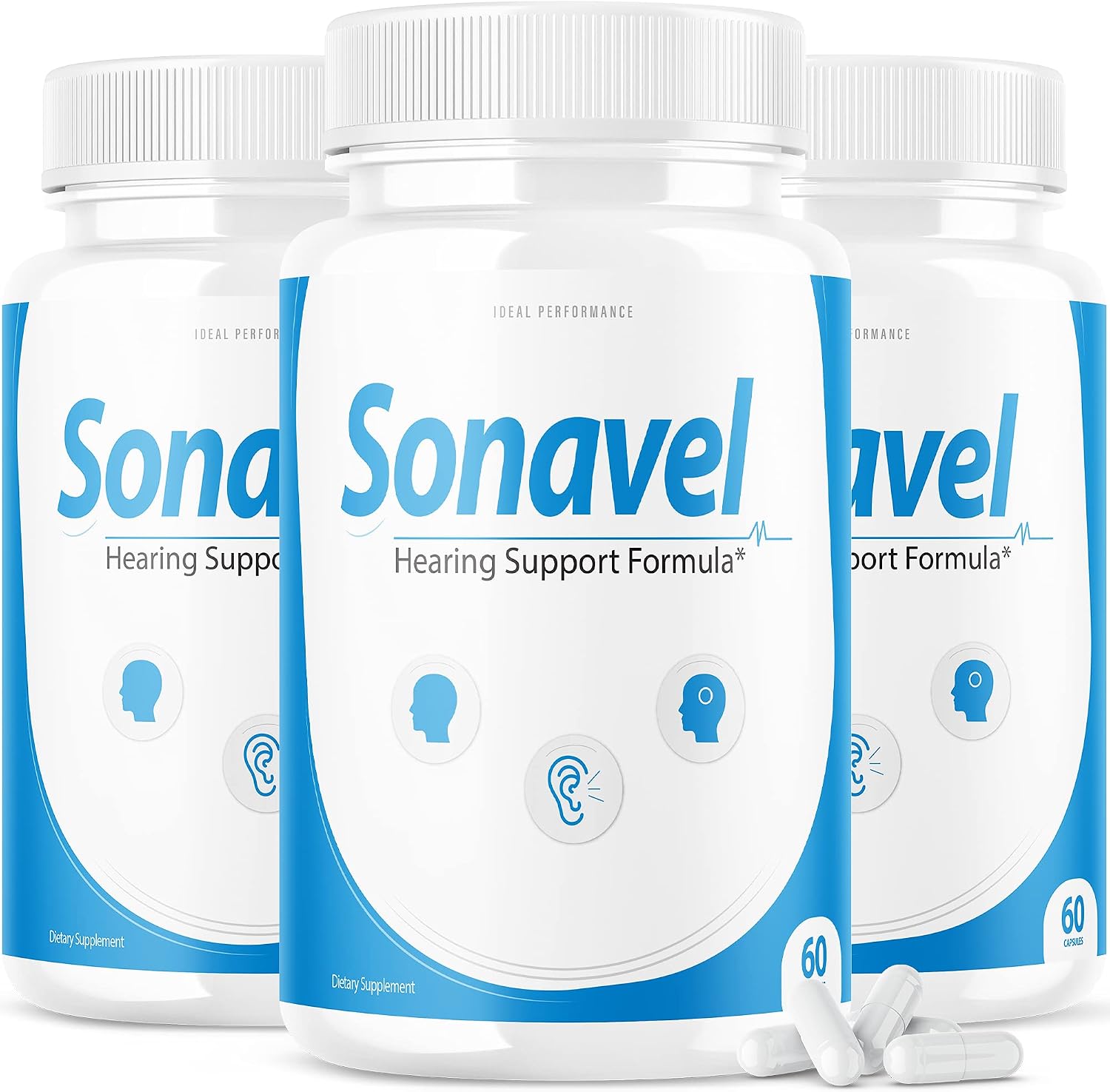 IDEAL PERFORMANCE Sonavel Hearing Support Multivitamin & Mineral Food Supplement – 3 Pack (180 Capsules) - görsel 1