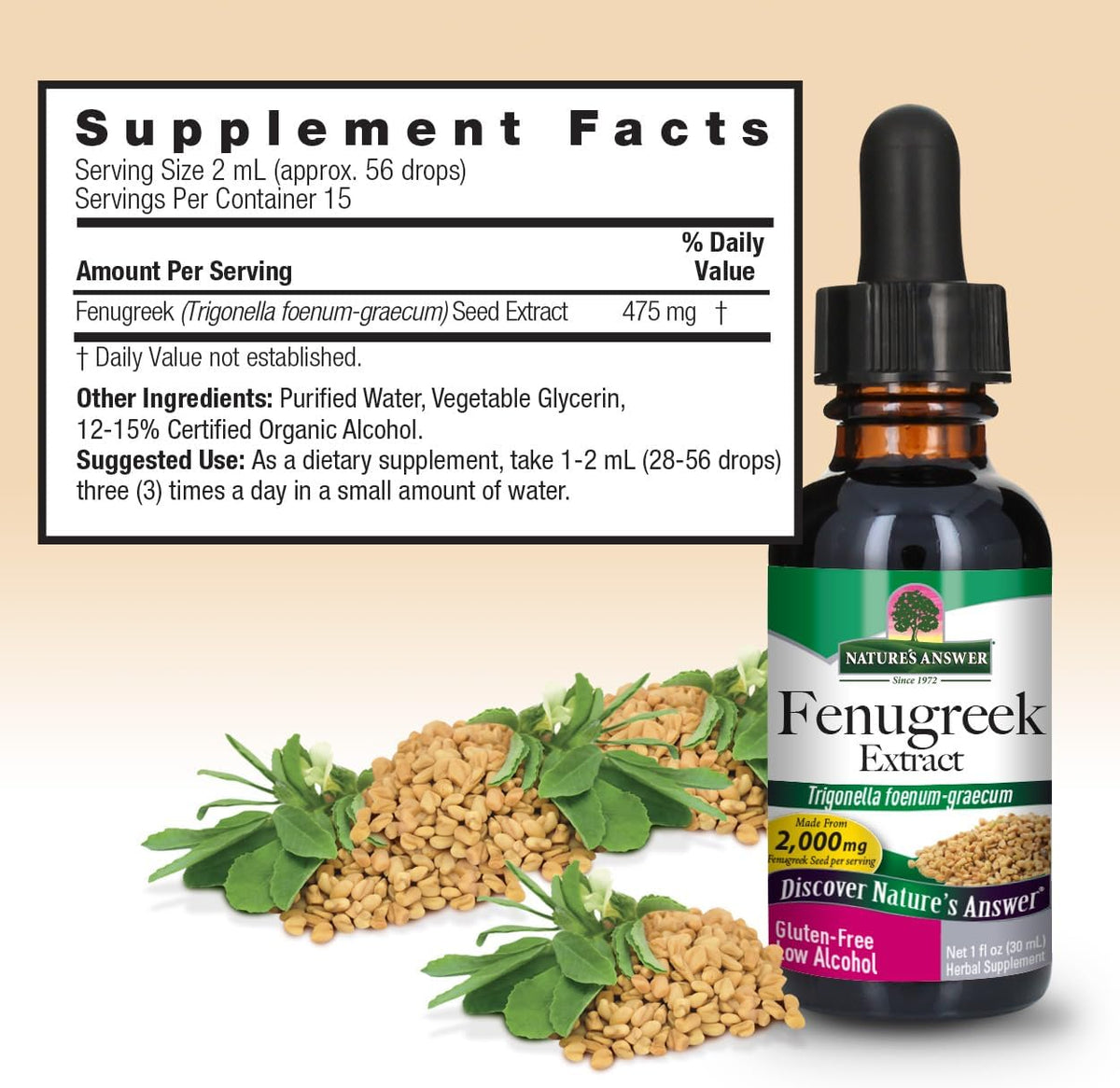 Nature's Answer Fenugreek Seed Extract – Liquid, 30 ml (1 fl oz) - görsel 4