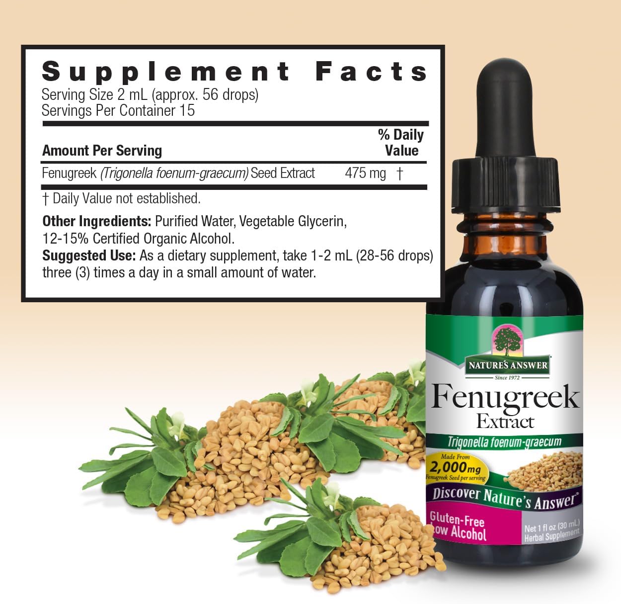Nature's Answer Fenugreek Seed Extract – Liquid, 30 ml (1 fl oz) - görsel 4