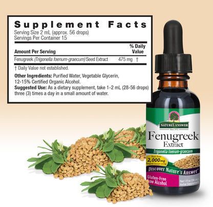 Nature's Answer Fenugreek Seed Extract – Liquid, 30 ml (1 fl oz)