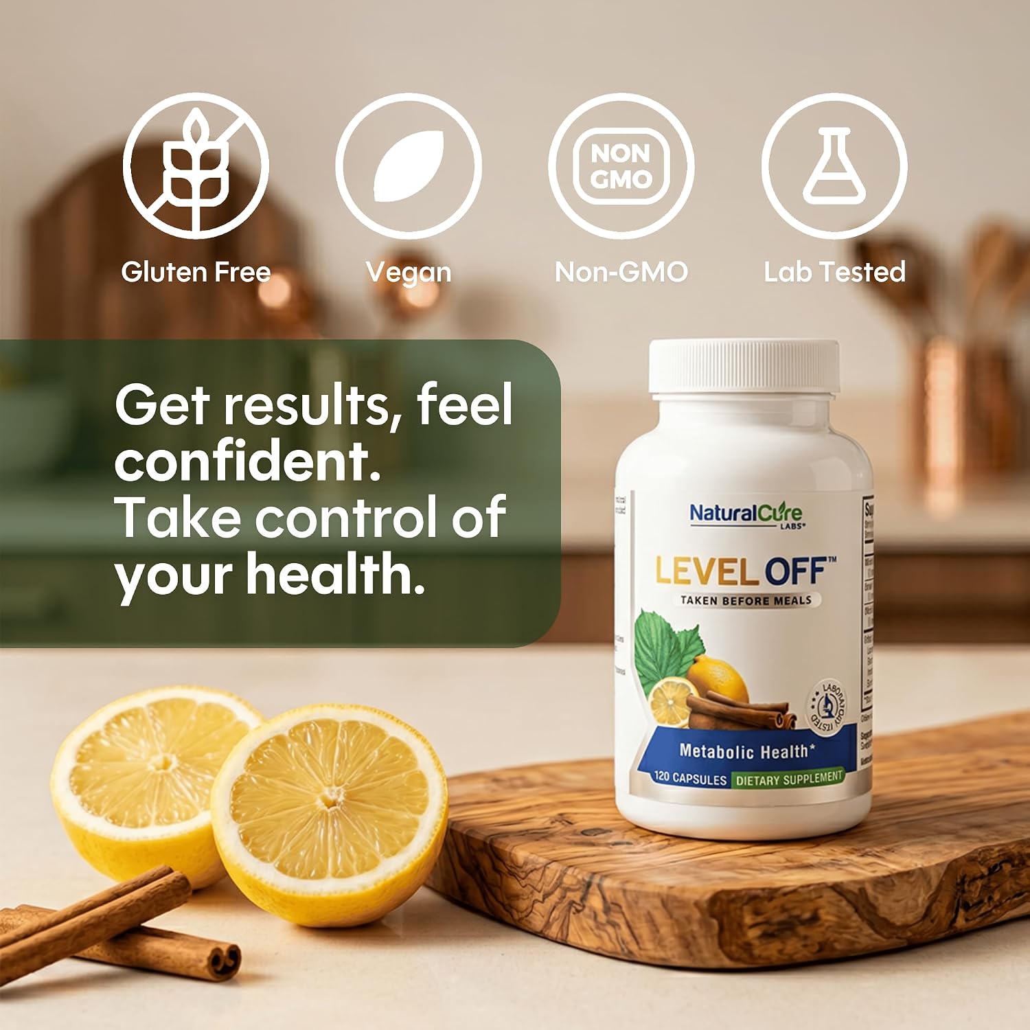 Level Off Glucose Support Supplement – After-Meal Support for Healthy Glucose Response, Plant-Based Capsules, 120 Capsules - görsel 5