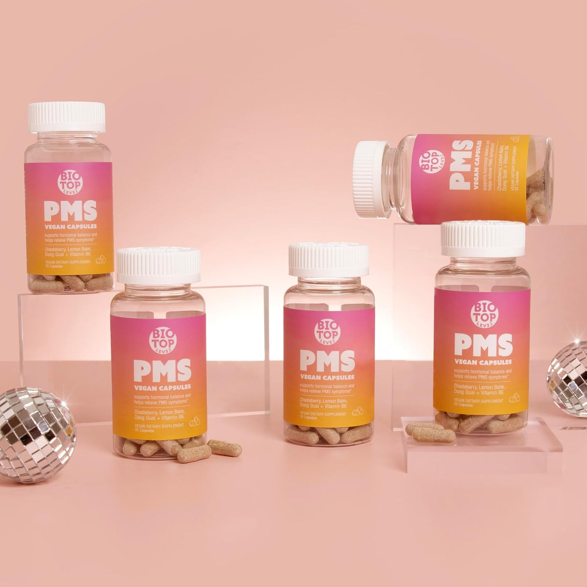 BIOTOPLEVEL PMS Support Supplement – Hormone Balance and Menstrual Relief with Chasteberry, Vitamin B6, Lemon Balm, Dong Quai (30 Vegan Capsules) - görsel 9