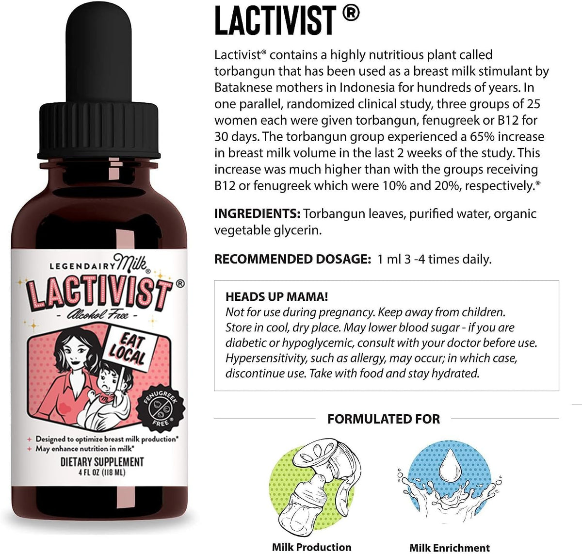 Legendairy Milk Lactivist Drops - Organic Torbangun Breastfeeding Supplement, 118 ml - görsel 5