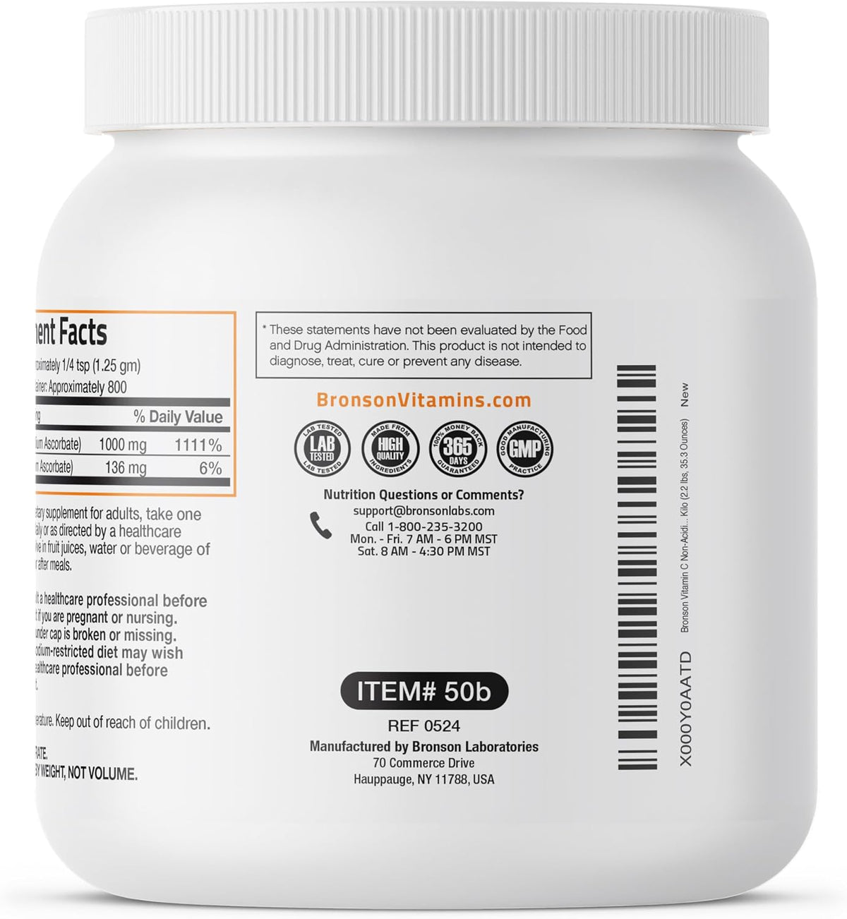 Bronson Non Acidic Vitamin C Powder – Sodium Ascorbate, Non-GMO, 1 kg - görsel 6
