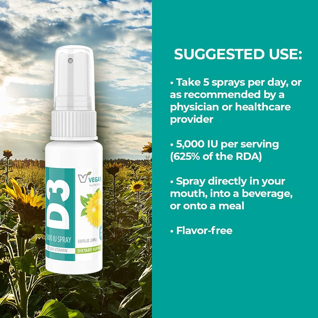 Vegan Life Nutrition Vitamin D3 5000 IU Spray with K2, 24 ml - görsel 3