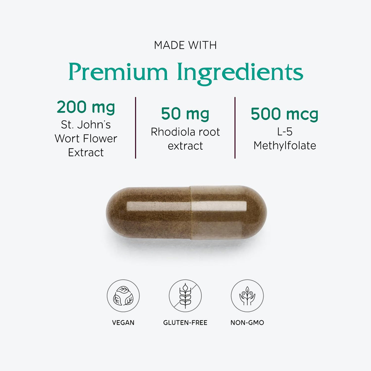Vitanica Uplift – Vegan Mood Support Supplement, 120 Capsules - görsel 4