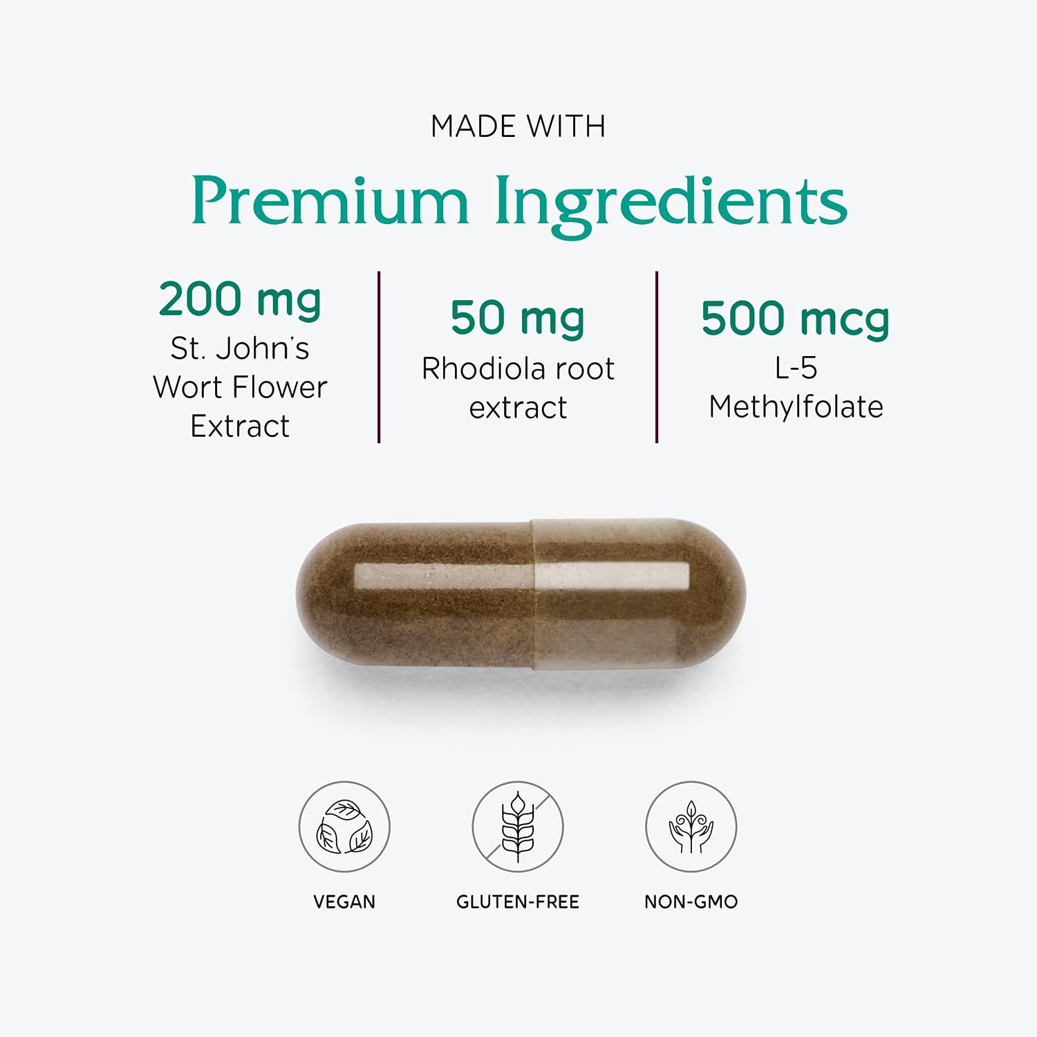Vitanica Uplift, Mood and Emotional Support, Vegan, 60 Capsules - görsel 4