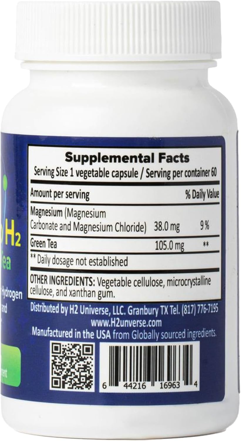 True Nano H2 with Green Tea - Molecular Hydrogen Capsules, Energy and Antioxidant Support, 60 Capsules - görsel 3
