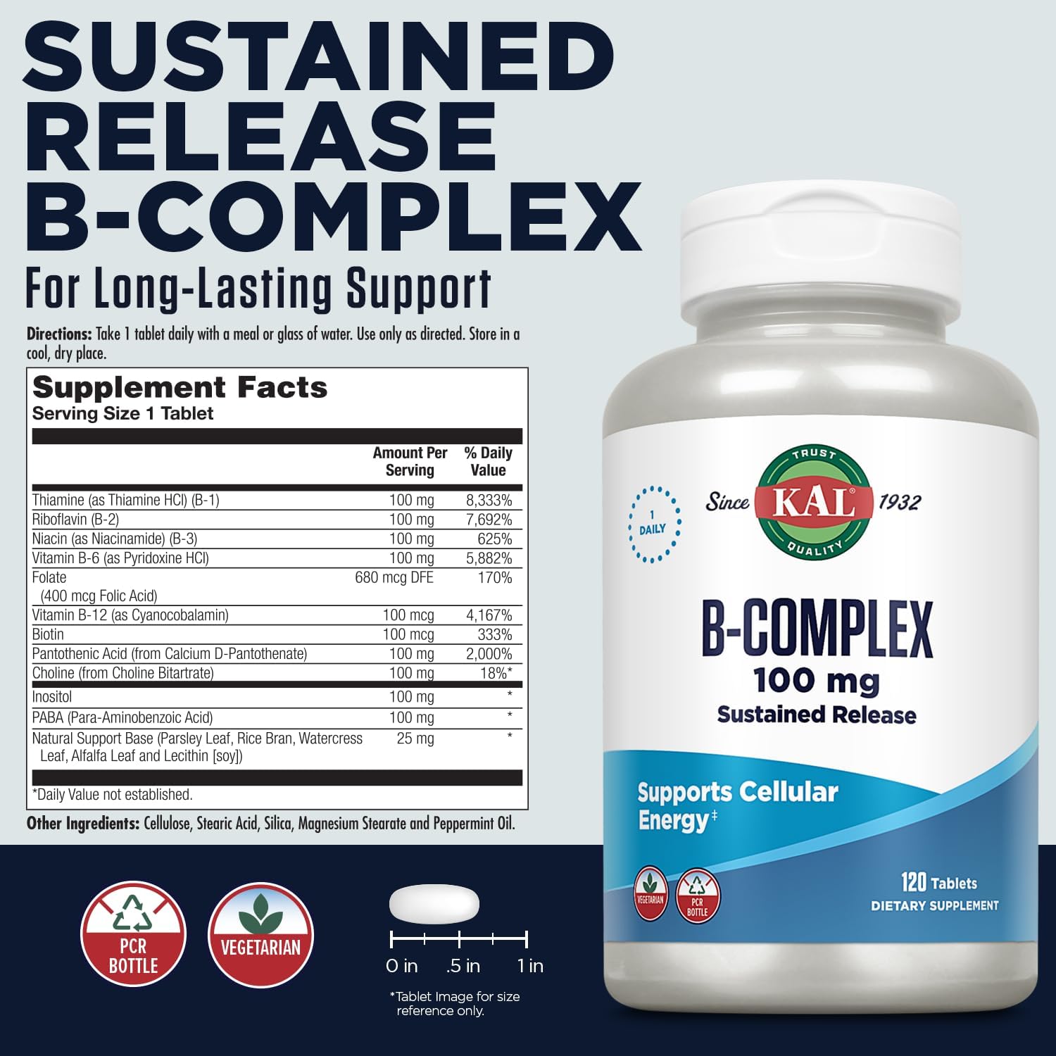 KAL B-100 Complex Sustained Release Vitamin B Complex - görsel 2