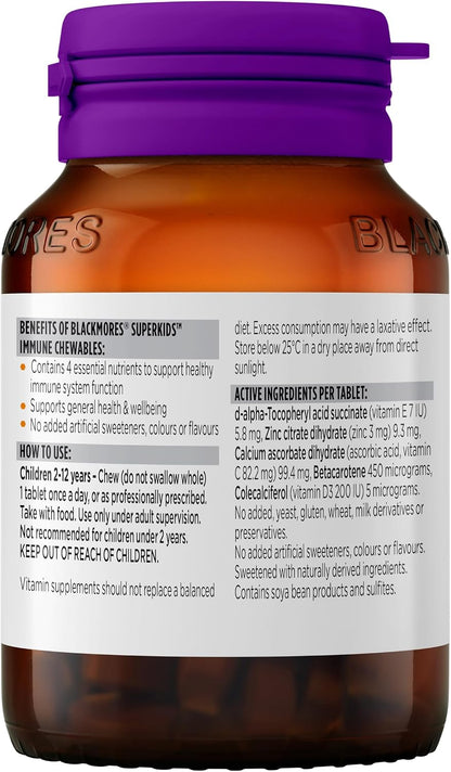 Blackmores Superkids Immune 60 Chewable Tablets