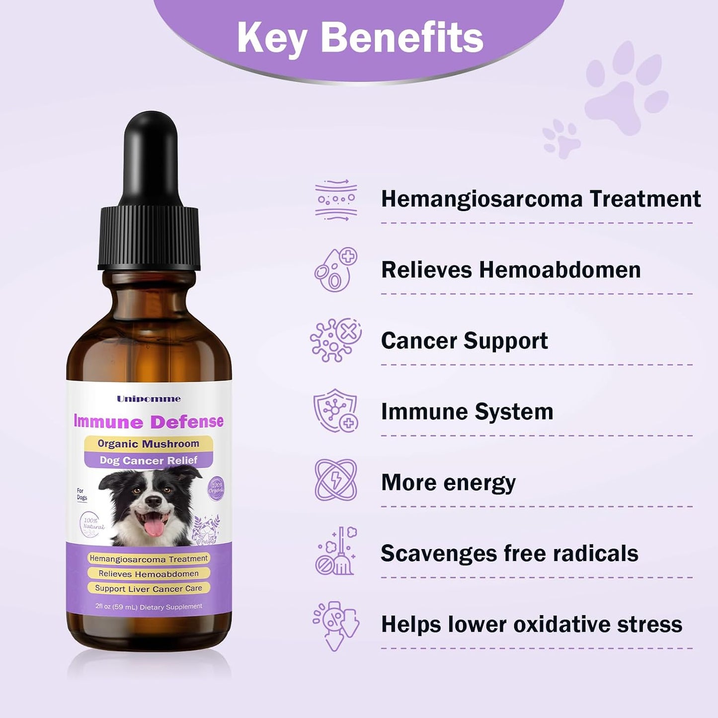 Pet Critical Guard Dog Immune Support Supplement with Turkey Tail Mushroom - 2 oz (59 ml) - görsel 2