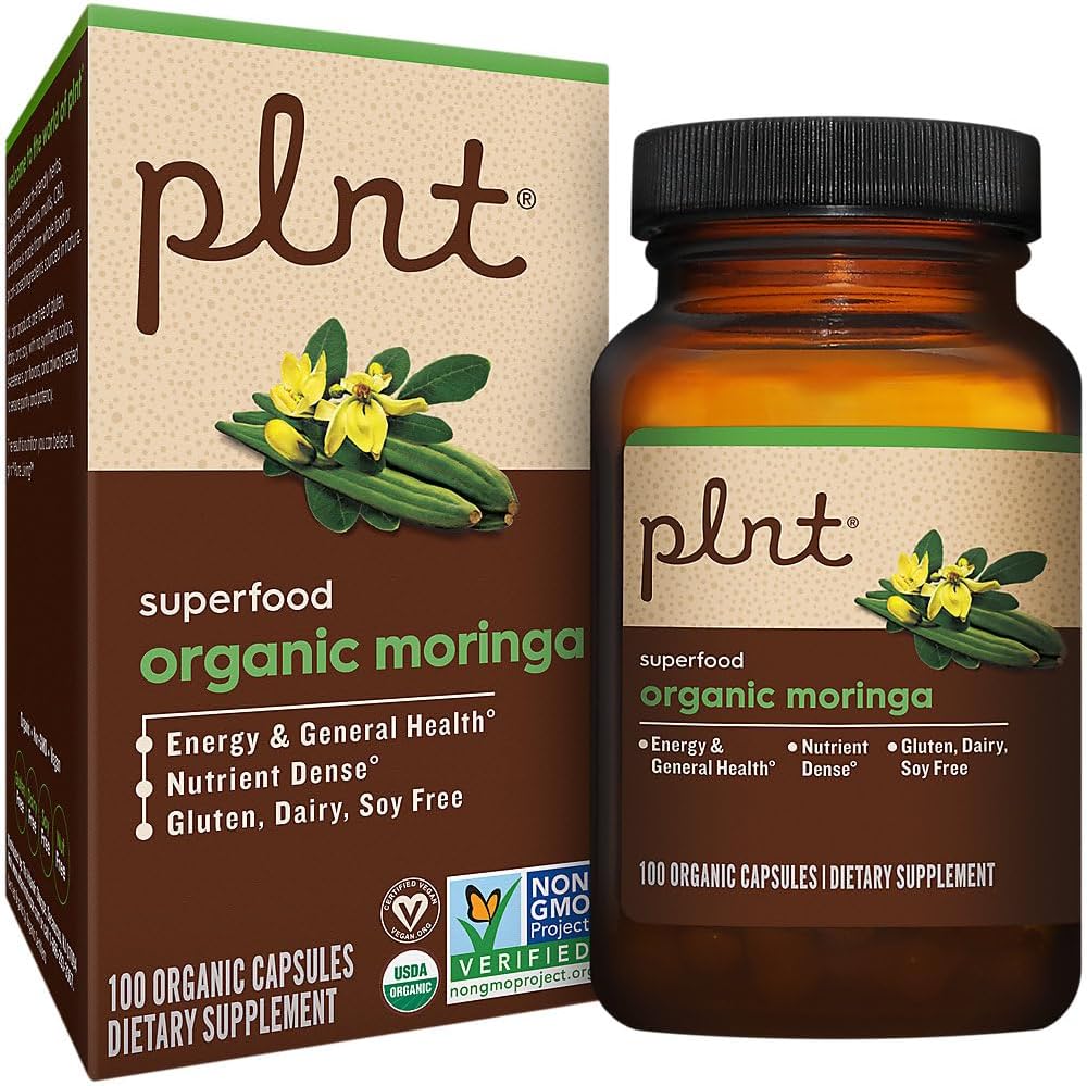 Organic Moringa Superfood for Energy Support - 1,000 mg (100 Capsules) - görsel 1
