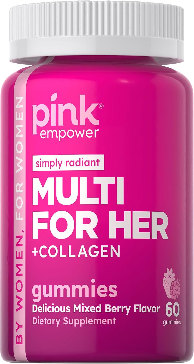PINK Multivitamin Gummies for Women - Non-GMO, Gluten-Free, with Collagen & Biotin - Mixed Berry - görsel 1