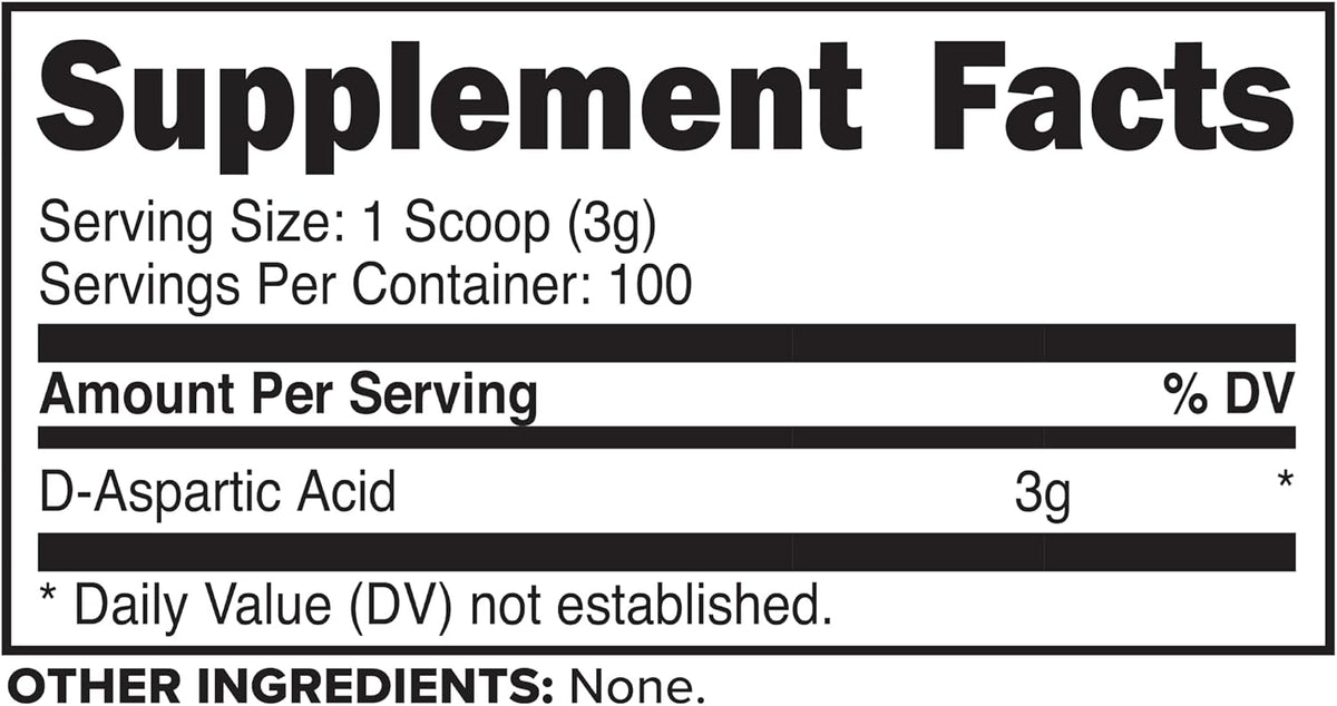 Primaforce D-Aspartic Acid - 300g (100 Servings), Unflavoured, Vegetarian, Non-GM - görsel 5