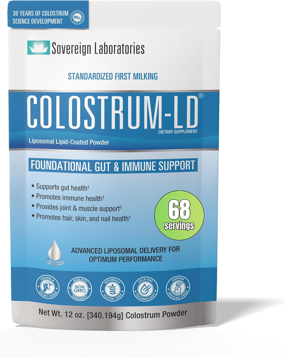 Colostrum-LD Powder | Unflavoured | Liposomal Delivery, Maximum Absorption | 12 oz/68 Servings - görsel 1