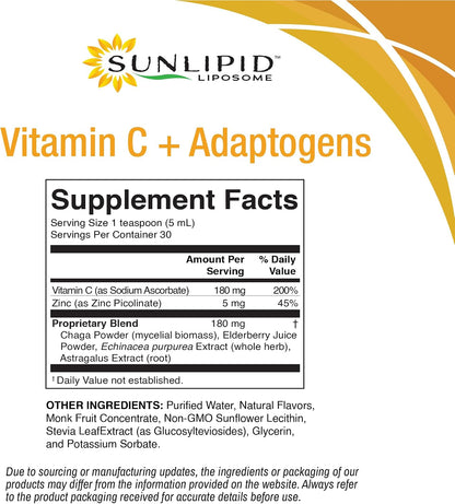 Liposomal Vitamin C + Adaptogens, 150 ml