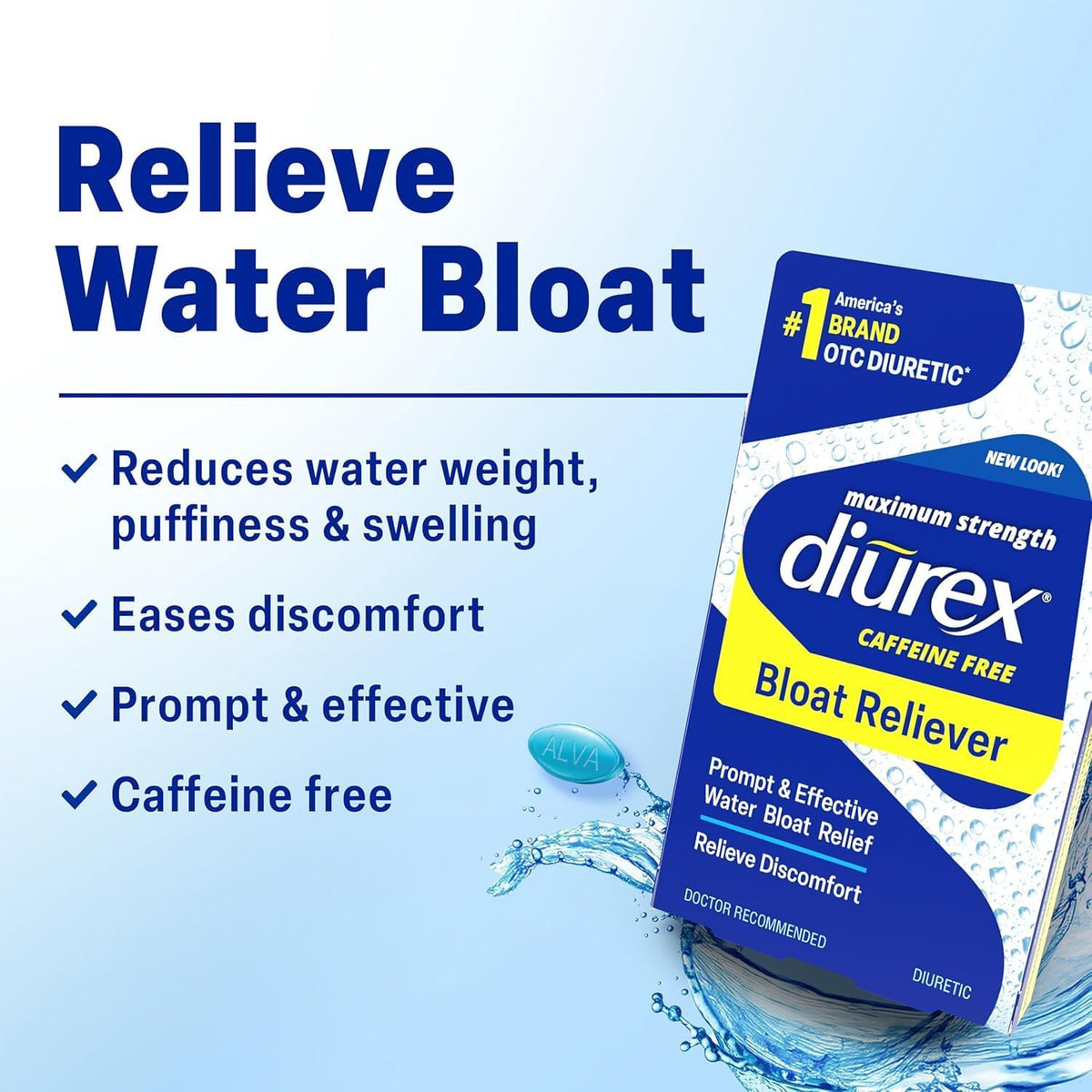 Diurex Max Water Tablets Caffeine Free - 24 Tablets, Pack of 3 - görsel 5