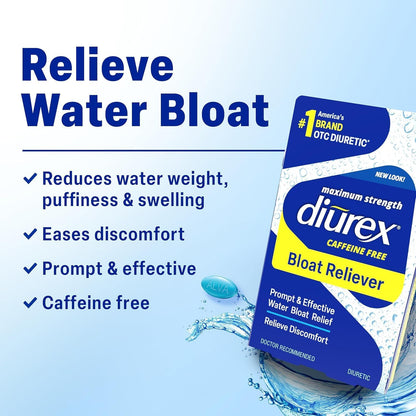 Diurex Max Water Tablets Caffeine Free - 24 Tablets, Pack of 3
